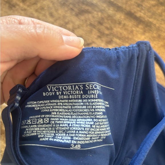 Victoria's Secret Blue Lace Bustier Push-Up Bra - Picture 3 of 3